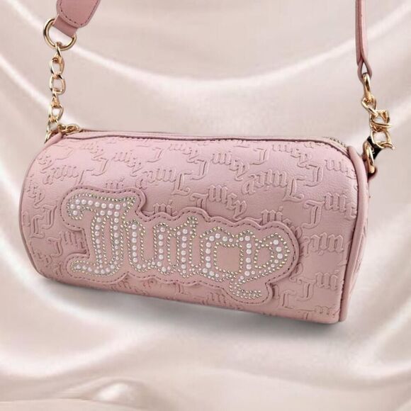 Juicy Couture Handbags - Juicy Couture pastel pink barrel string of pearls shoulder bag - NWT